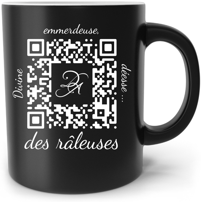 MUG Divine emmerdeuse, déesse des râleuses, paroles de Donna Angel avec chanson QRcode
