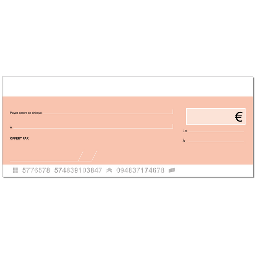 modèle gratuit Cheque geant carton rose wedding mariage pastel naturel