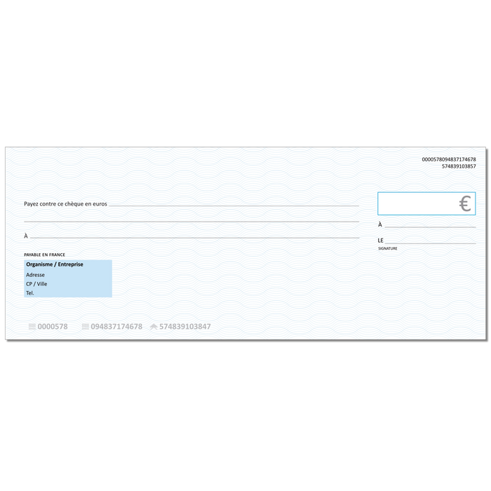 Personalized giant erasable dummy check neutral model