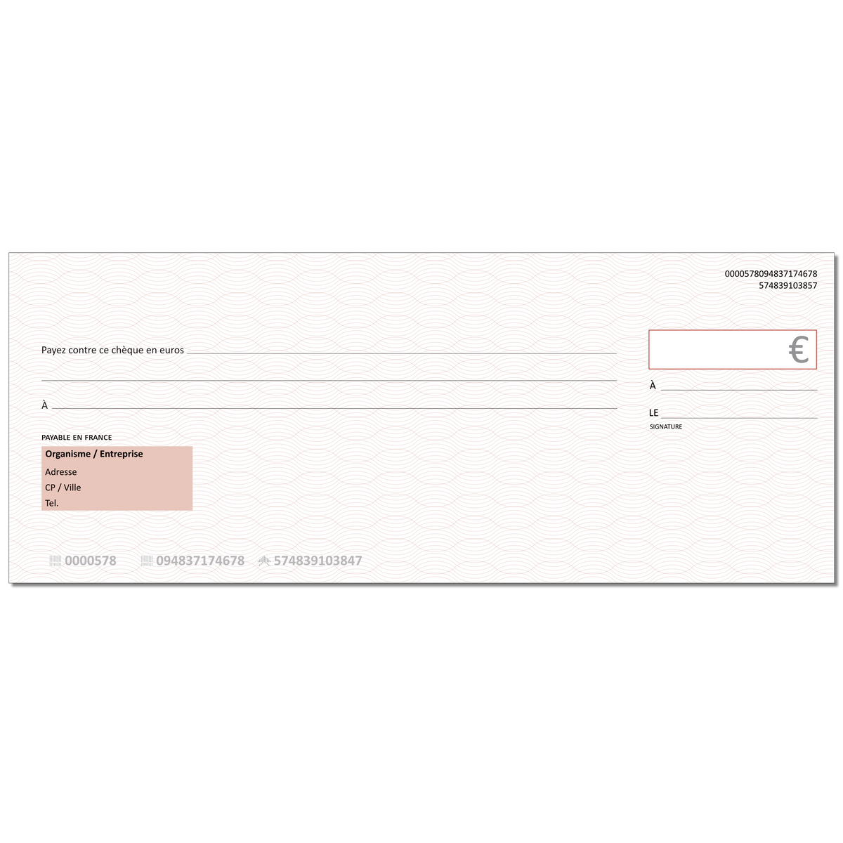 Personalized giant erasable dummy check neutral model — Bien-stocker