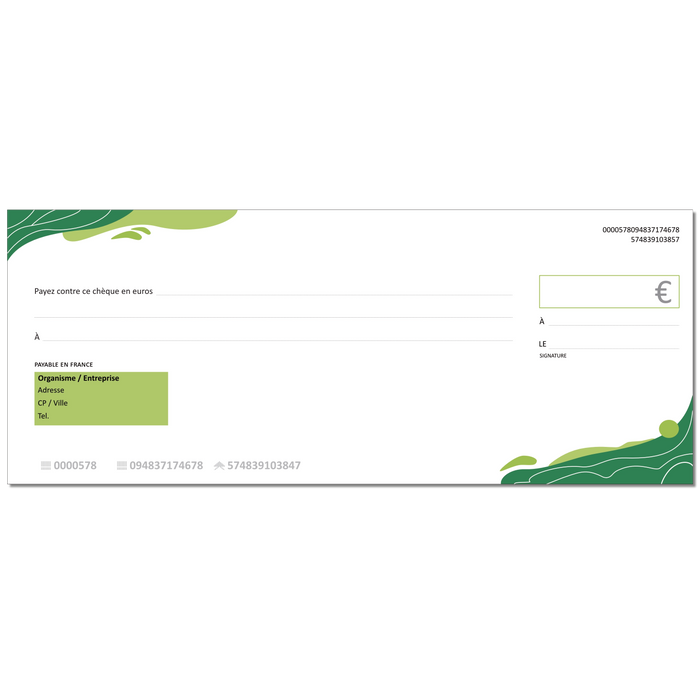 Personalized giant erasable dummy check neutral model