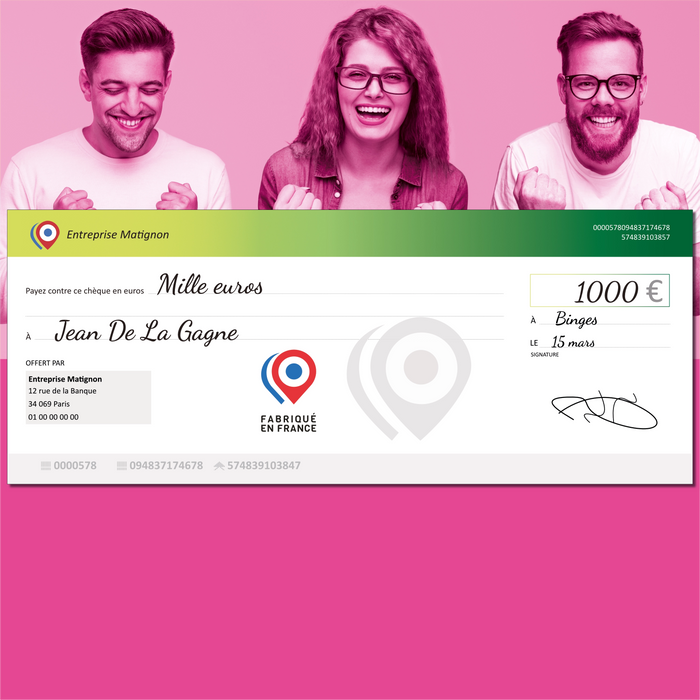 cheque cadhoc geant casino jaune vert