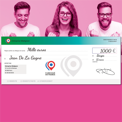 template chèque factice géant gratuit vert bouteille