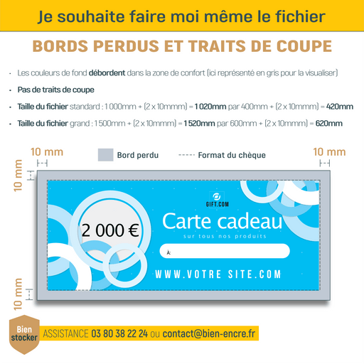 Carte cadeau factice géante personnalisée - Bien-stocker